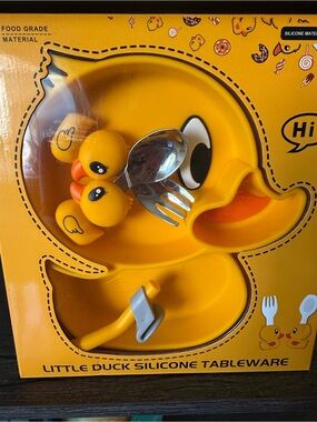 Little Duck Silicone Tableware Set - Yellow